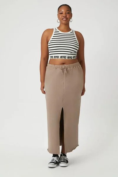 Plus Size French Terry Midi Skirt | Forever 21 (US)