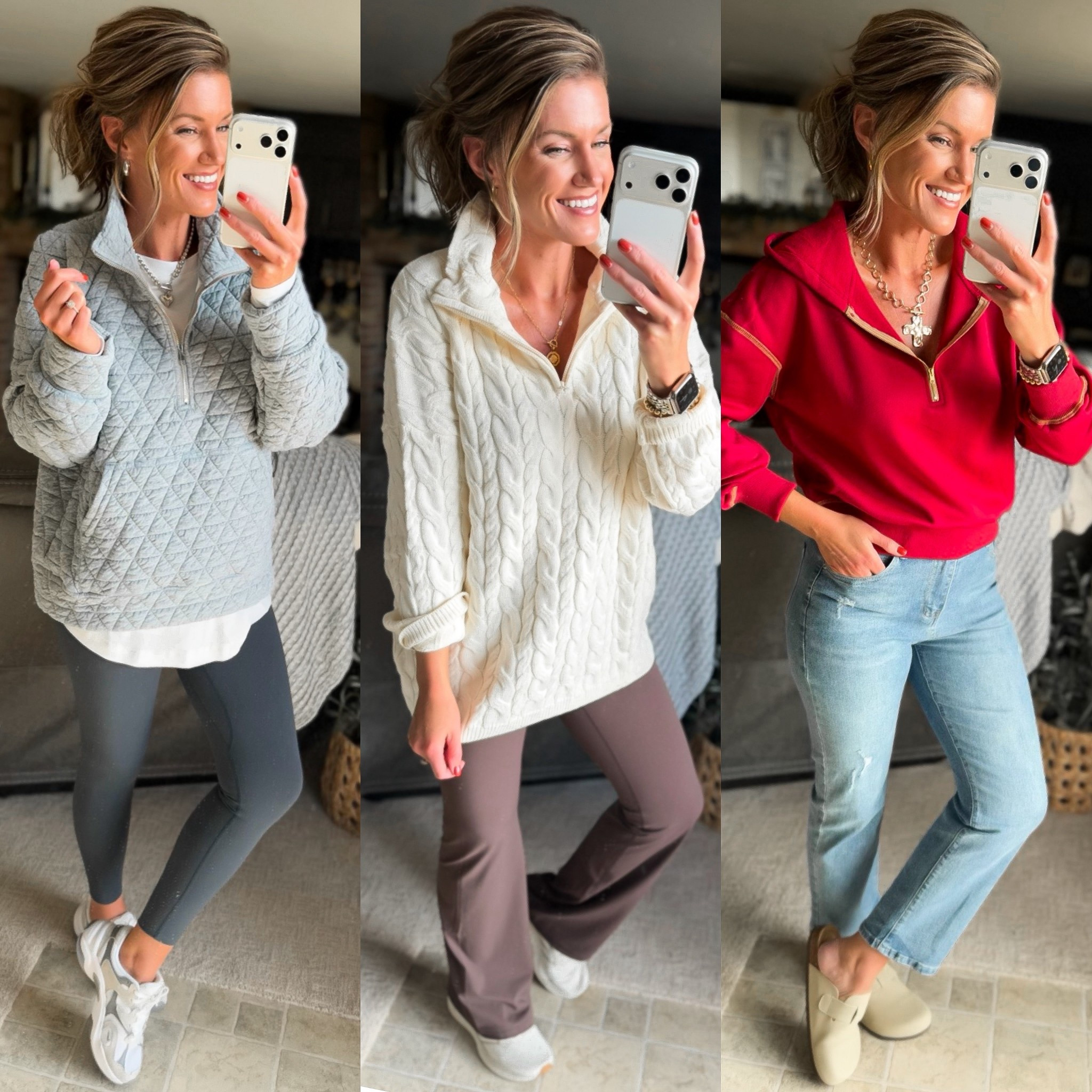 Casual outfits can still look elevated. These three pullovers are comfy but still so cute. 
Gray/ sized up to large
Cream/ medium
Red/small 

#LTKSeasonal #LTKStyleTip