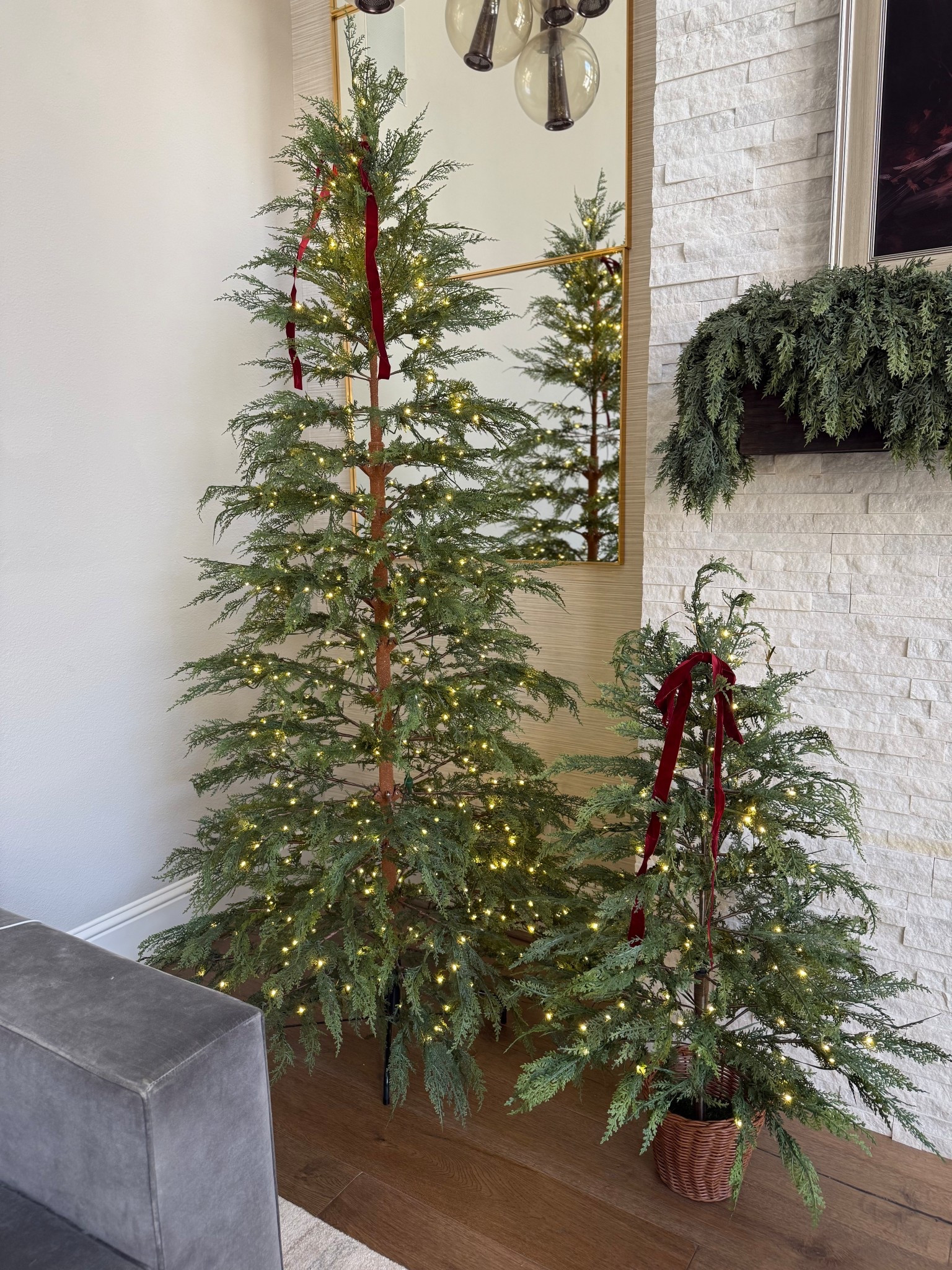 Sharing the 7.5 ft cypress Christmas tree next to the 4 ft version 😊

#LTKStyleTip #LTKSeasonal #LTKHome