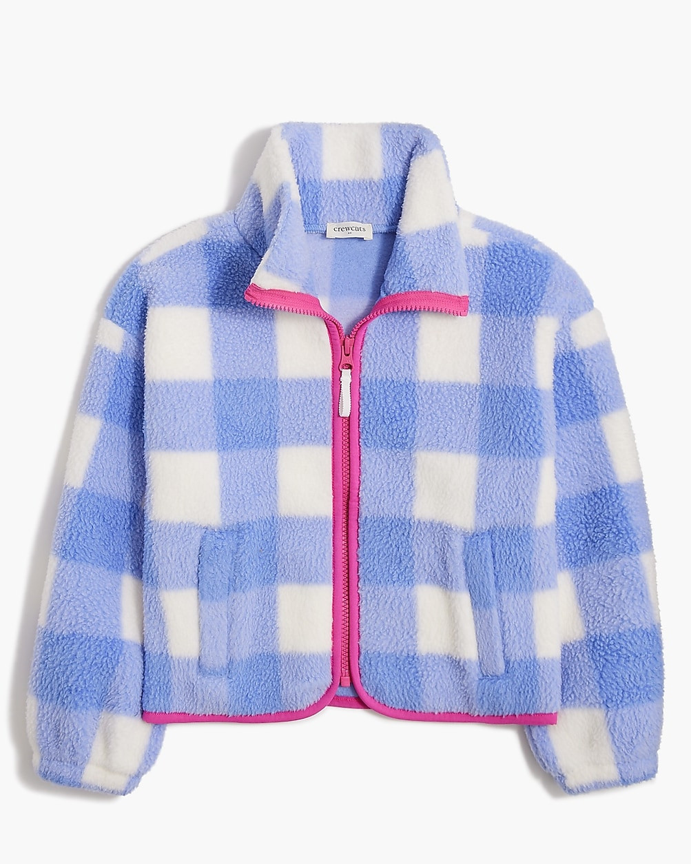 Girls' gingham sherpa sweatshirt | J.Crew Factory