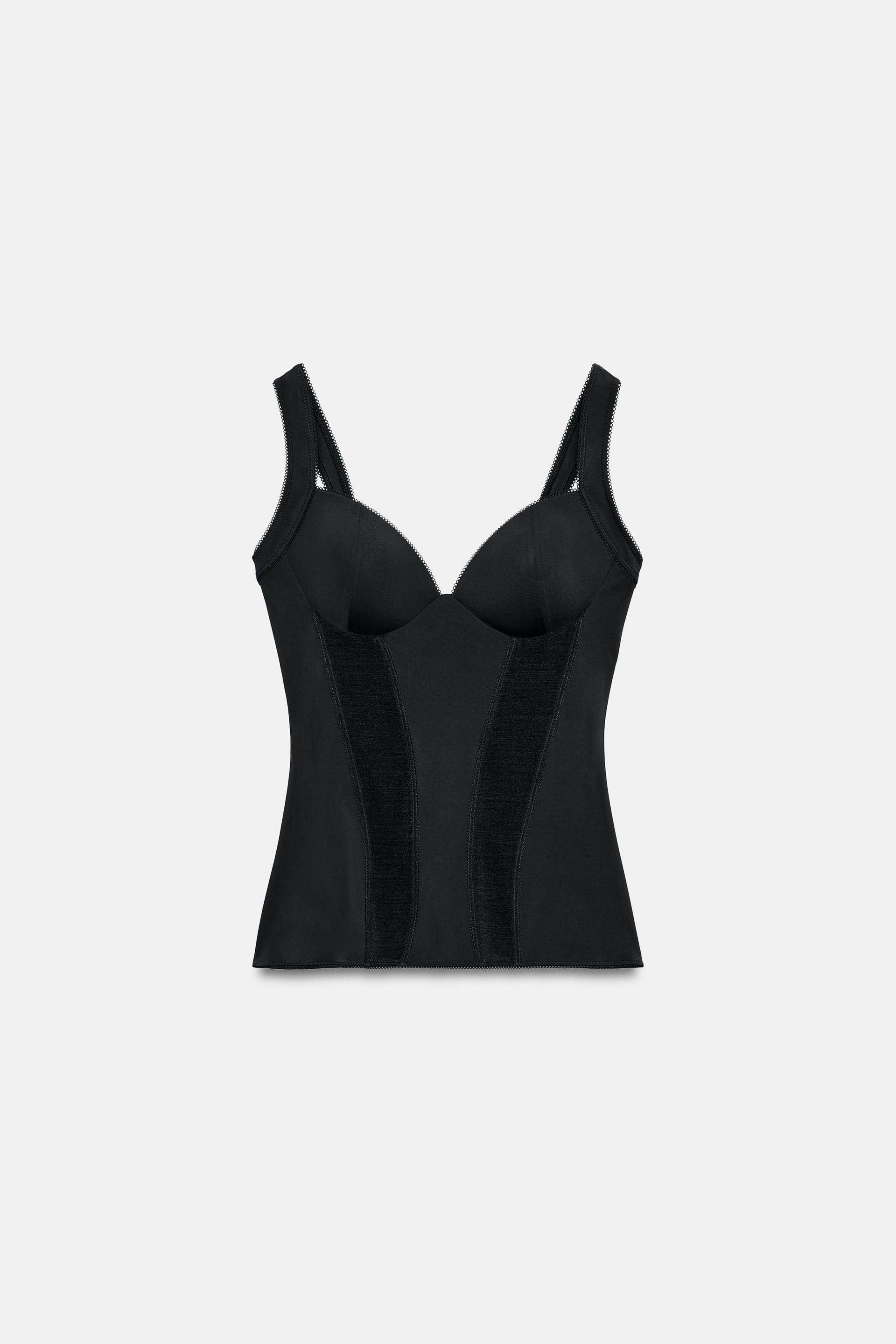 TOP MIT POLYAMID-MATERIALMIX | Zara US