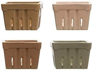 Creative Co-op Stoneware Berry Baskets, Multicolor, Set of 4 (Matte Finish) | Amazon (US)