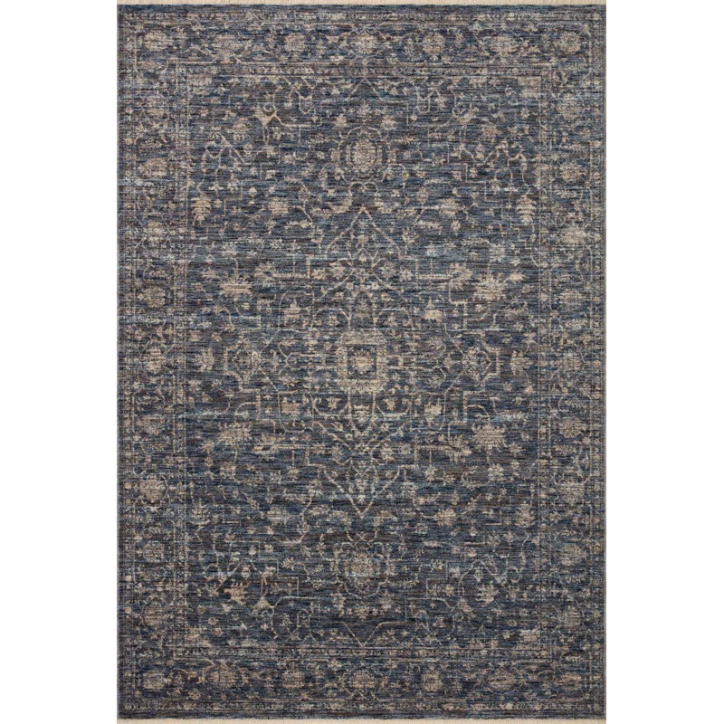 Sorrento Oriental Machine Made Power Loom Polyester Area Rug in Blue | Wayfair North America