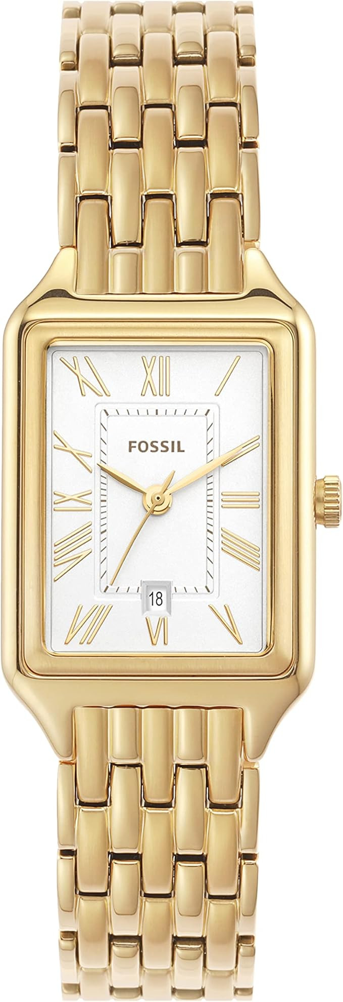 Fossil Raquel Women's Watch with Rectangular Case and Stainless Steel Bracelet or Leather Band | Amazon (US)