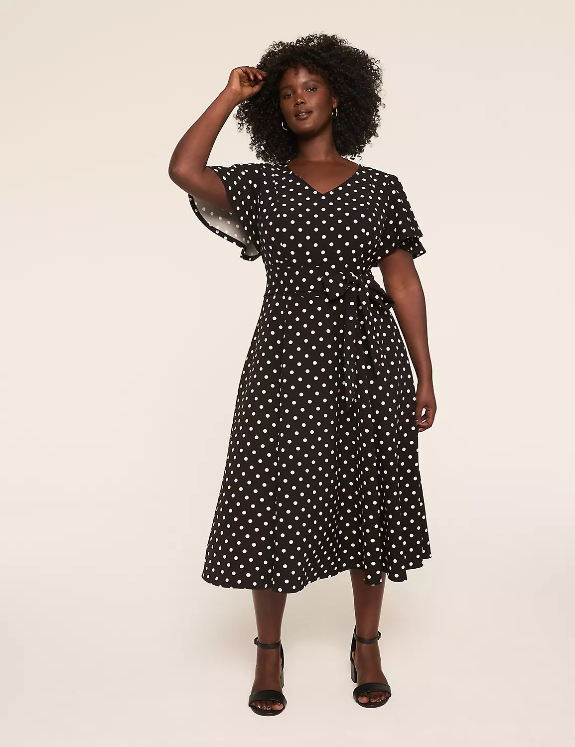 Lena V-Neck Level-Hem Midi Dress | LaneBryant | Lane Bryant (US)