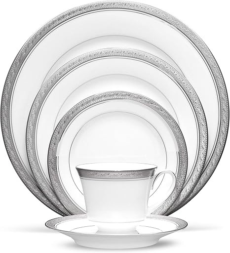 Noritake Crestwood Platinum - 5 piece place setting | Amazon (US)