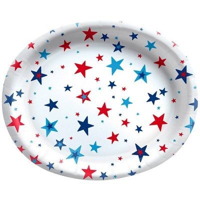 10ct 10"x12" Oval Platter Multi Stars Red White Blue - Sun Squad™ | Target