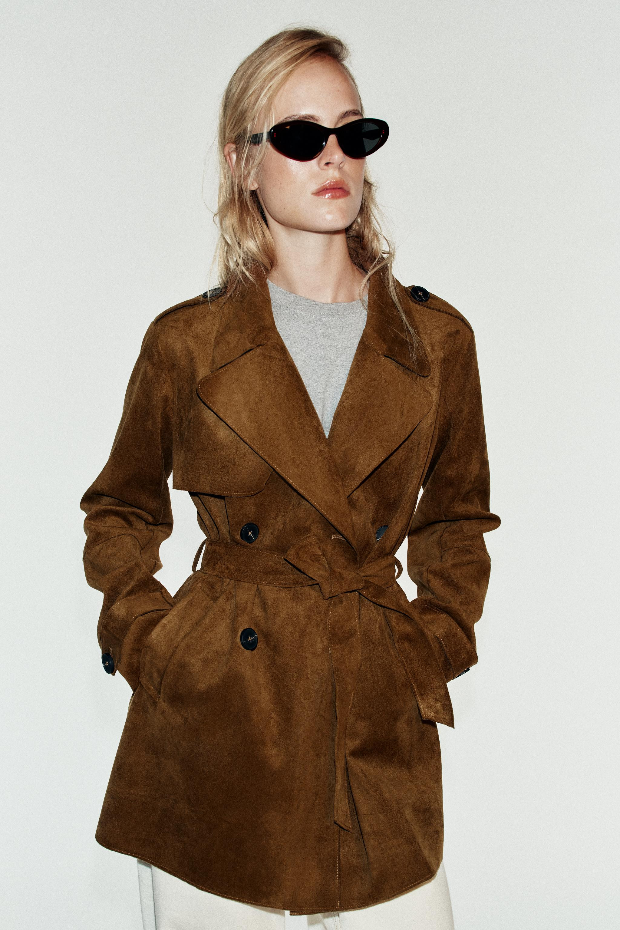 BELTED SUEDE EFFECT TRENCH COAT | Zara US