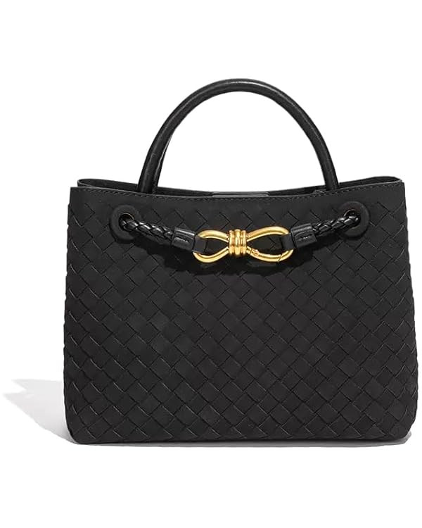 Woven Tote Bag for Women Leather Shoulder Handbag Designer Top Handle Purses | Amazon (US)