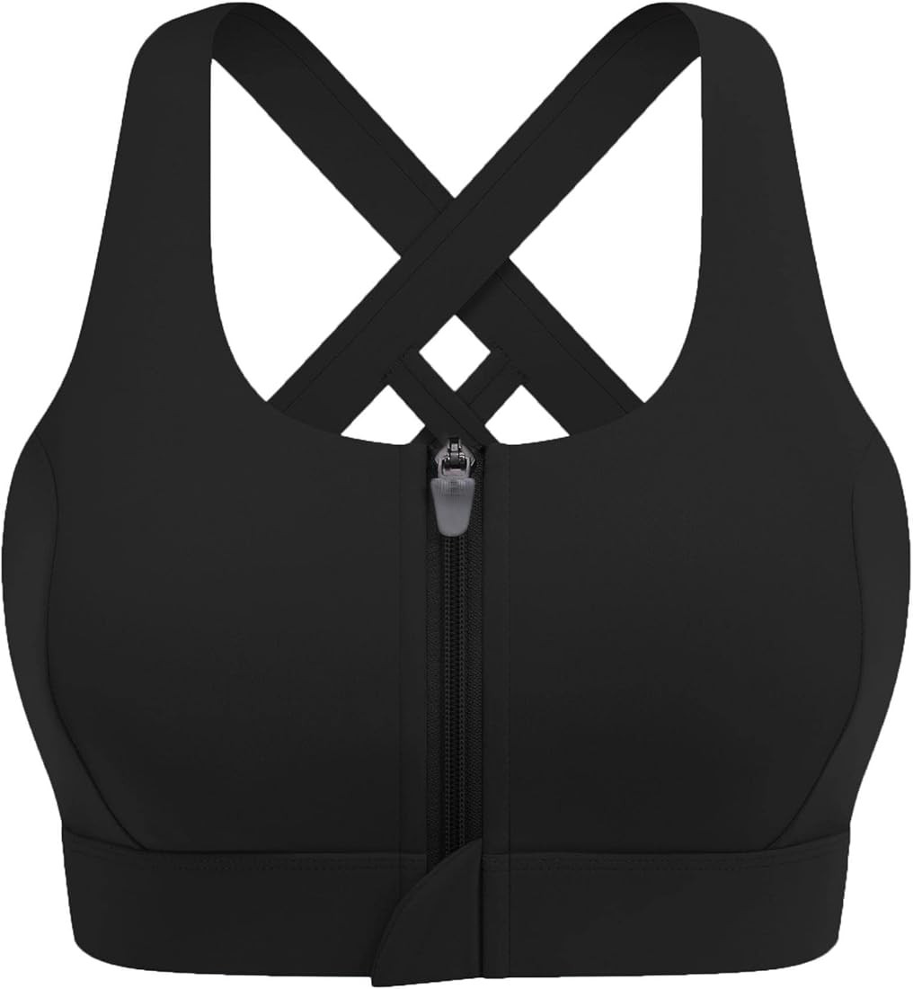 COOrun Womens Longline Sports Bra Medium Support Adjustable Straps Crisscross Gym Crop Tank Tops ... | Amazon (US)