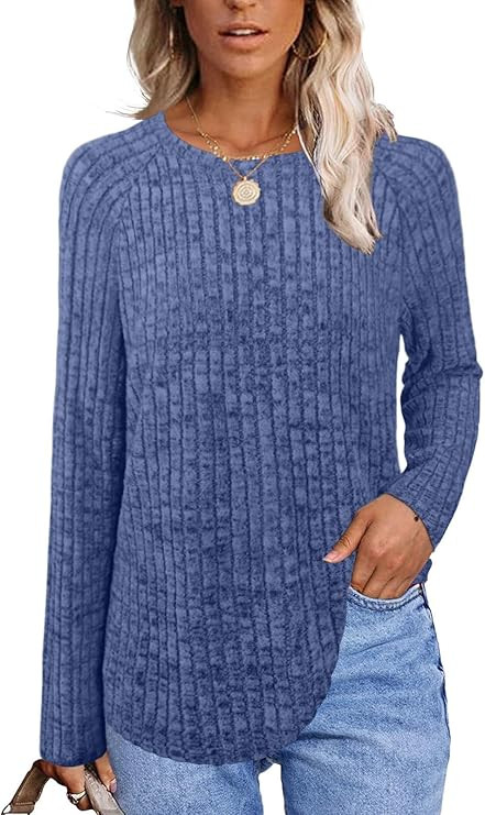 MixShe Womens Sweaters 2025 Fall Fashion Crewneck Tunic Tops S-XXL | Amazon (US)