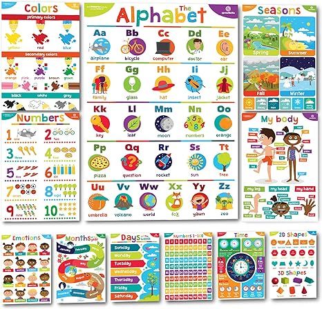 Sproutbrite Educational Posters for Toddlers - Classroom Decor - Playroom Decor - Daycare Classro... | Amazon (US)