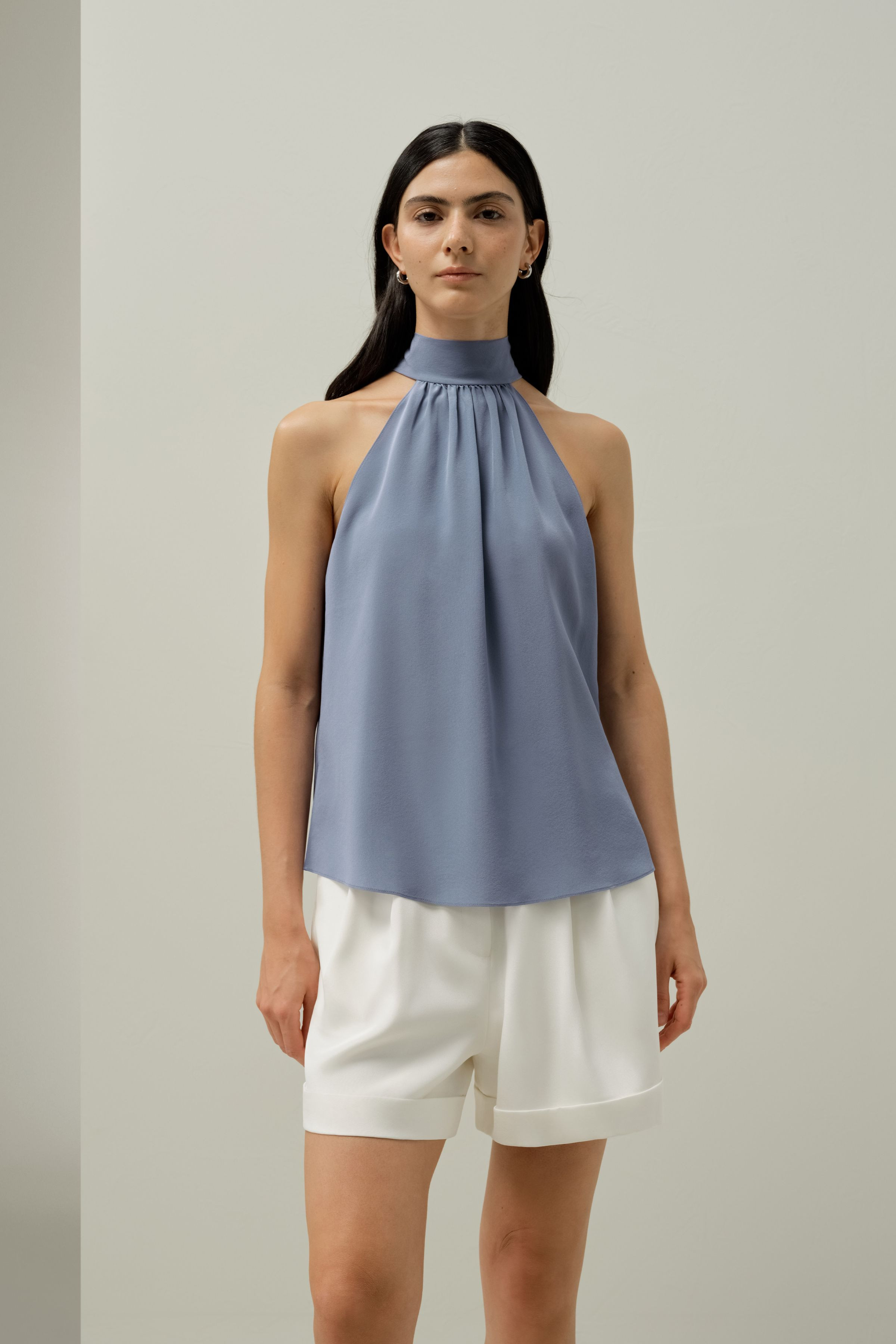 Top De Seda Con Cuello Halter | LILYSILK