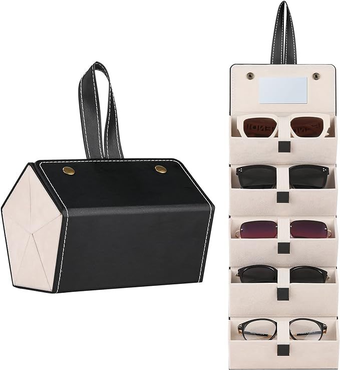 Muf Travel Sunglass Organizer 4/5 Slots,Sunglasses Case Sunglass Holder Sunglass Storage Case,Sui... | Amazon (US)