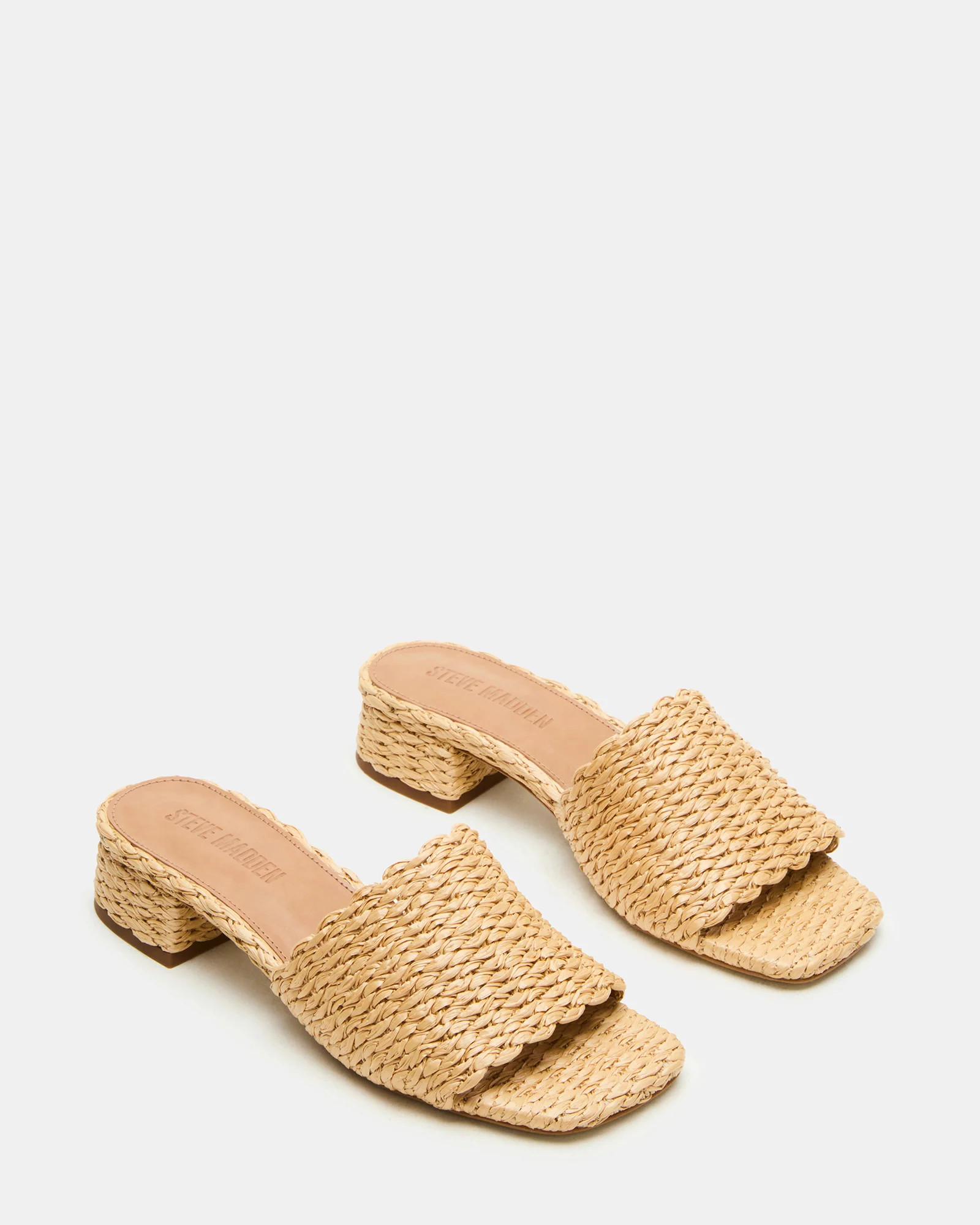 MONTGOMERY Raffia Square-Toe Slide Mule Women's Sandal | Steve Madden (US)