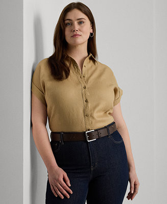 Plus Size Linen Dolman Sleeve Top | Macy's