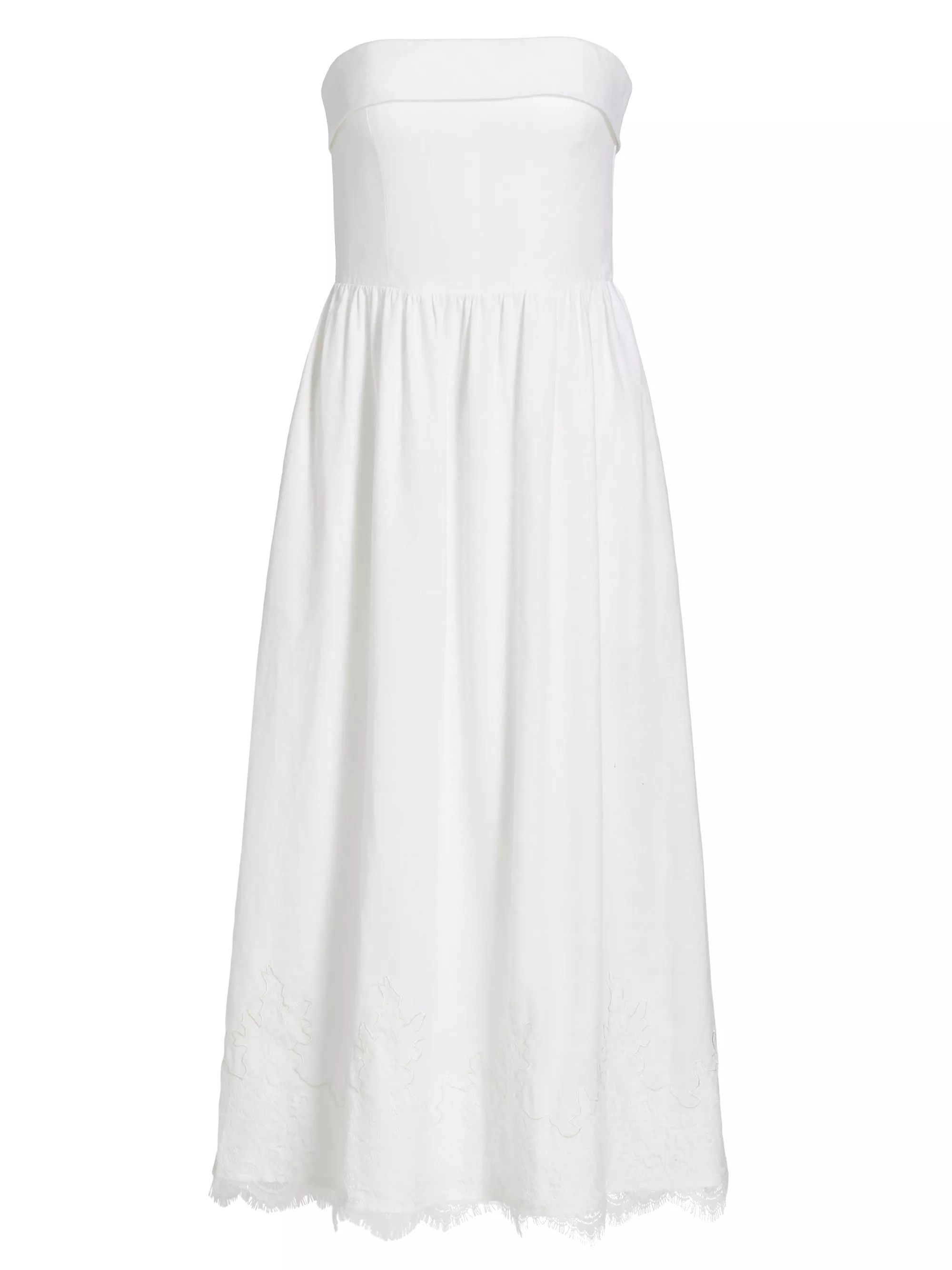 Amalia Linen-Blend Strapless Midi-Dress | Saks Fifth Avenue