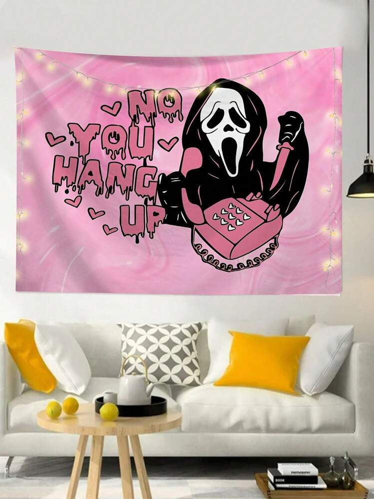 1pc Interesting Skull Pattern Printed Tapestry, Modern Polyester Fiber Square Wall Hanging For Ro... | SHEIN