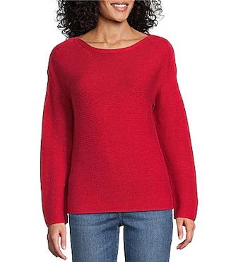 Tommy Bahama Crystal Sands Bateau Neck Long Sleeve Sequin Embellished Sweater - XL | Dillard's