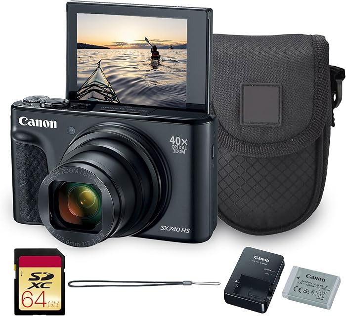 Canon PowerShot SX740 HS Digital Camera | 20.3MP CMOS Sensor, 40x Optical Zoom, 4K UHD Video, Wi-... | Amazon (US)