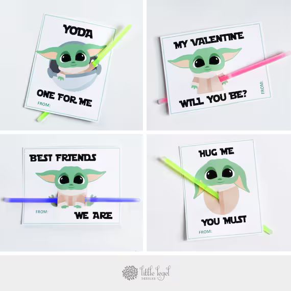 Baby Yoda Valentines. Yoda One For Me. Classroom Valentines. Kids Valentines. School Valentine's.... | Etsy (US)