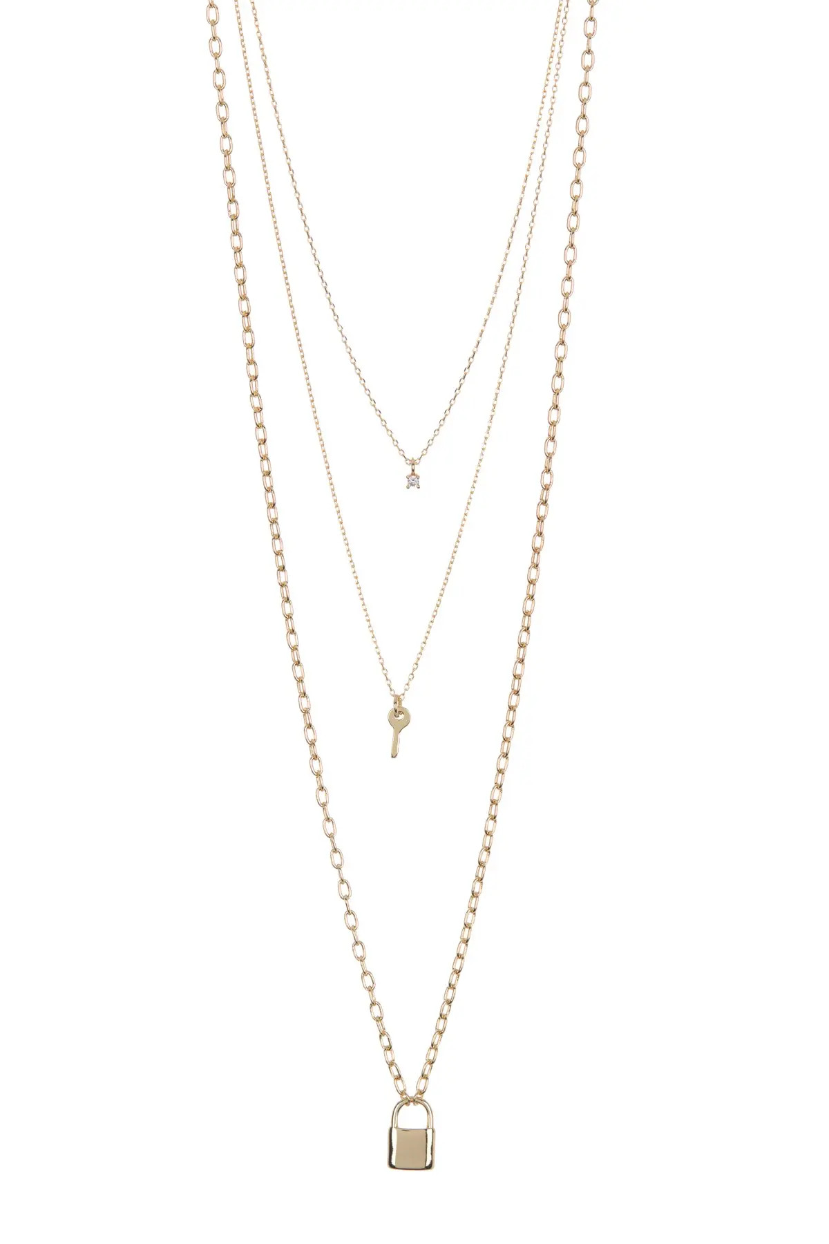 AREA STARS Lock & Key Layered Necklace Set at Nordstrom Rack | Nordstrom Rack
