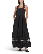 3d Floral Strap Maxi Dress With Lace Trim | Casual Dresses  | Marshalls | Marshalls