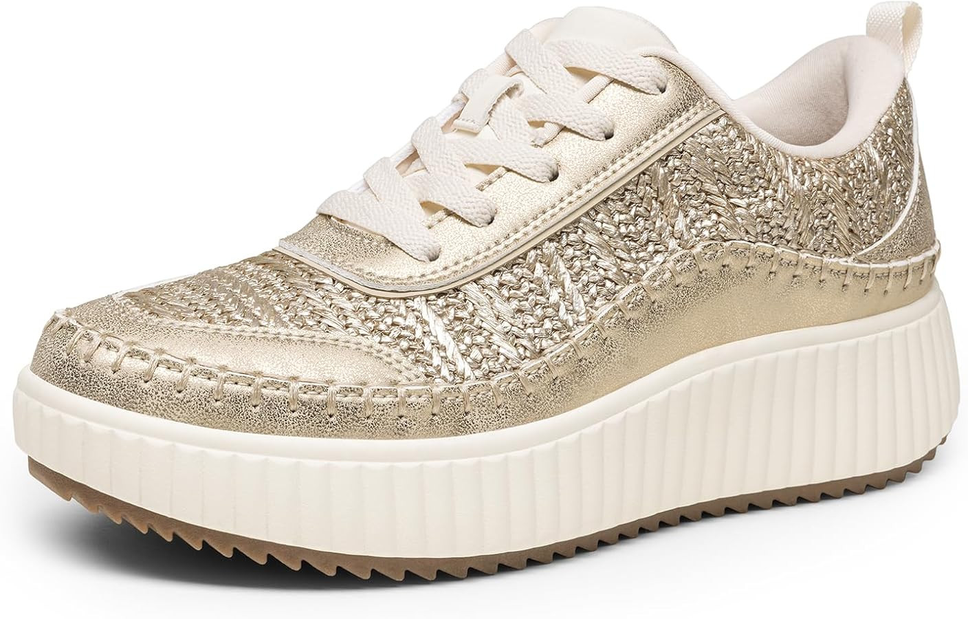 DREAM PAIRS Women Chunky City Tweed Comfortable Casual Platform Fashion Sneaker | Amazon (US)