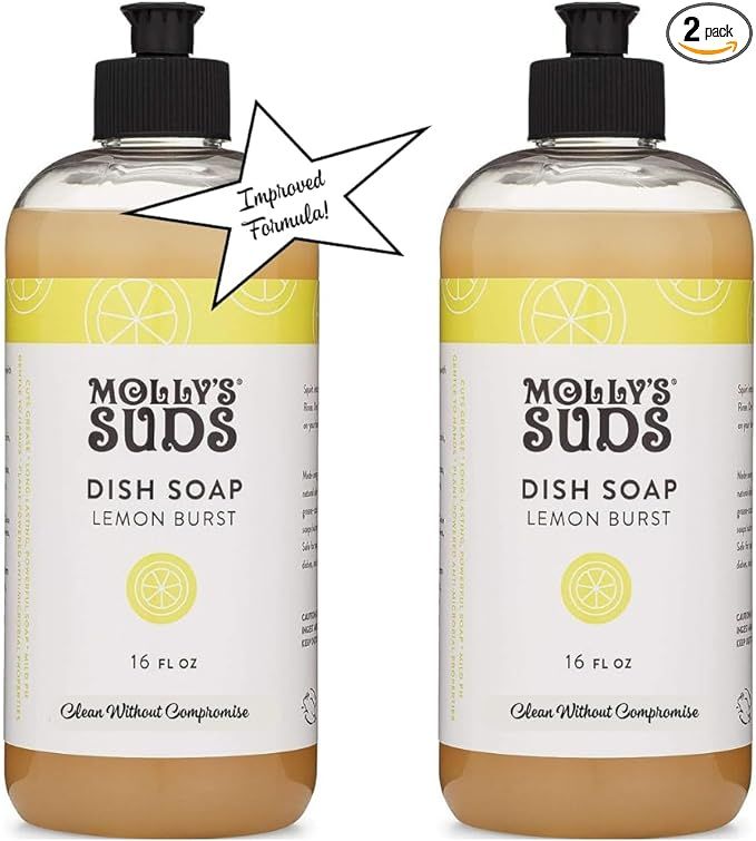 Molly's Suds Natural Liquid Dish Soap | Long-Lasting, Powerful Plant-Powered Ingedients | Herbal ... | Amazon (US)