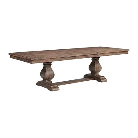Bowery Hill Rectangle Wood Standard Height Dining Table with 2 Leaves in Walnut | Walmart (US)