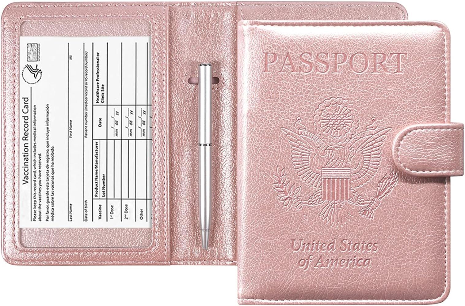ACdream Passport and Vaccine Card Holder Combo, Cover Case with CDC Vaccination Card Slot, Leather T | Amazon (US)