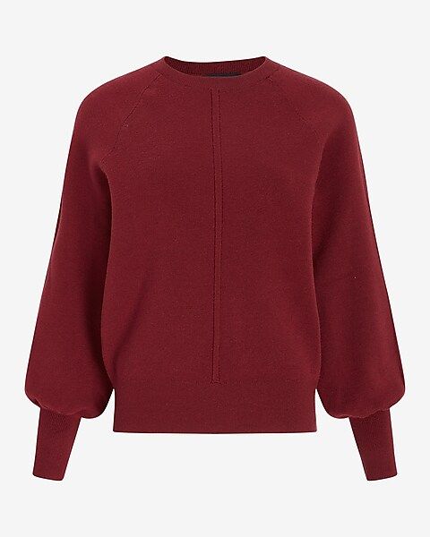Relaxed Balloon Sleeve Crew Neck Sweater | Express
