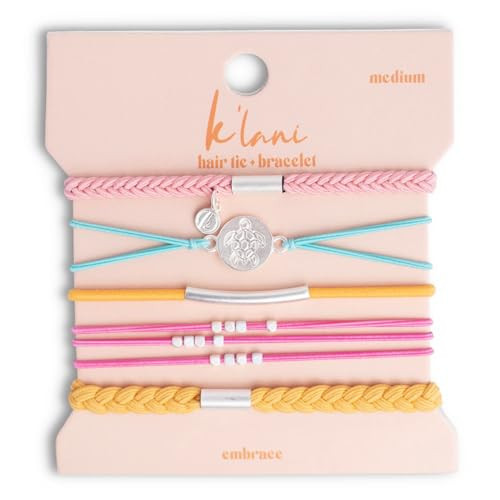 K'lani Embrace Bracelets for Women – Elastic Bracelets and Boho Hair Ties – Cute Hair Ties for Women and Hair Tie Accessories – Stylish Bracelets Boho Style for Hair and Wrist – Set of 5 (Large) | Amazon (US)