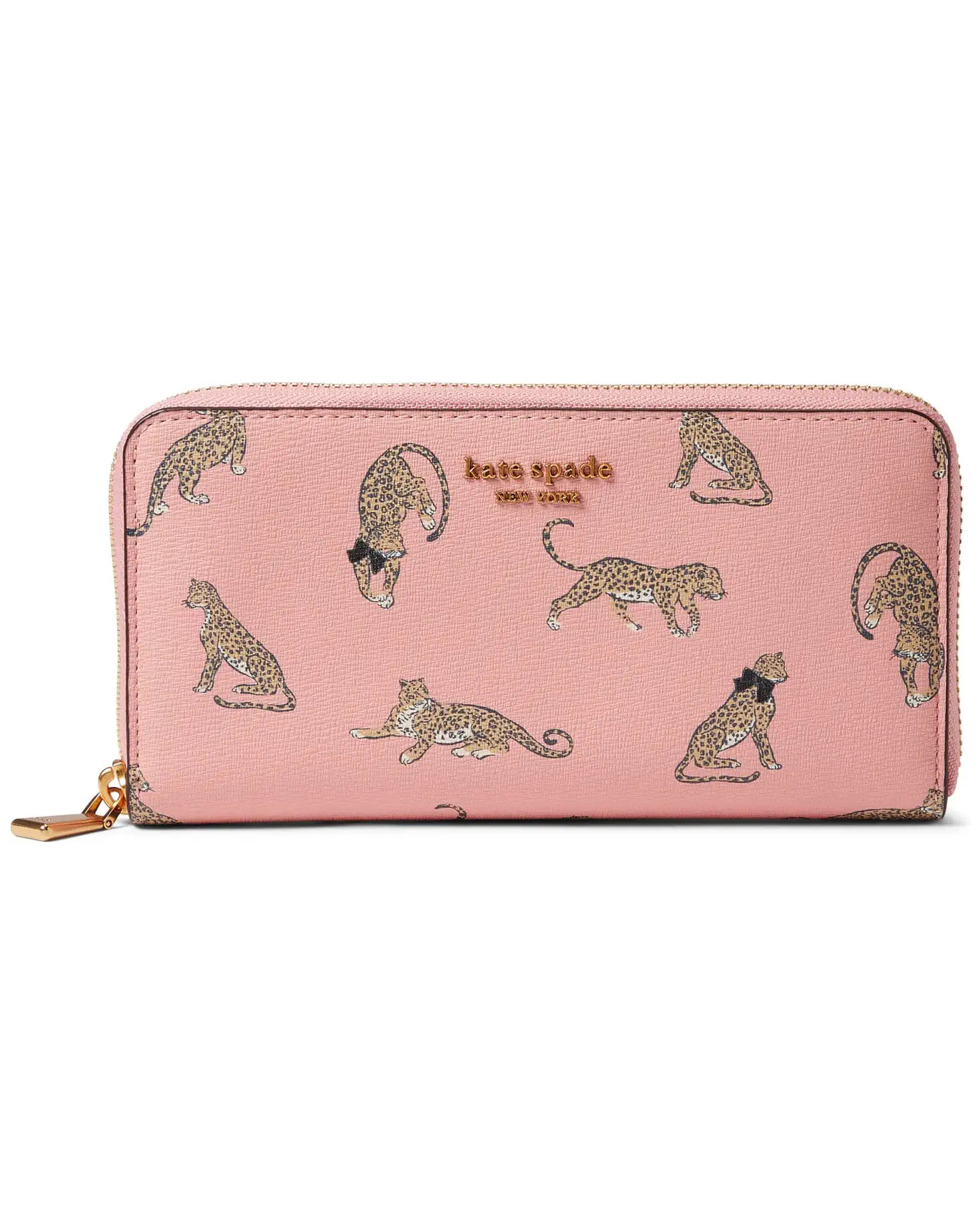 Morgan Leopard Printed Saffiano Leather Zip Around Continental Wallet | Zappos