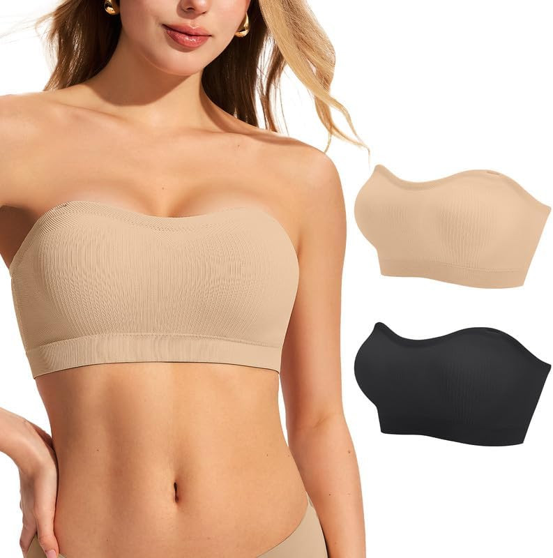 ProKloud Strapless Push Up Bras for Women Wireless Bandeau Bra Non-Slip Silicone Tube Top Padded ... | Amazon (US)