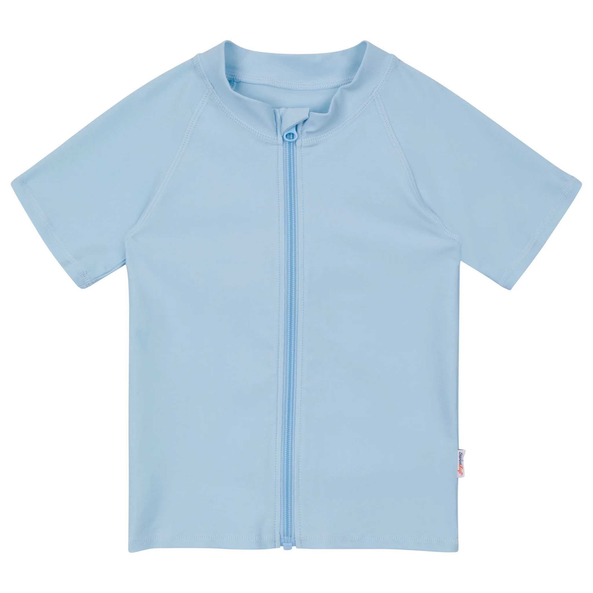 Kids Short Sleeve Zipper Rash Guard Swim Shirt | “Dream Blue" | SwimZip