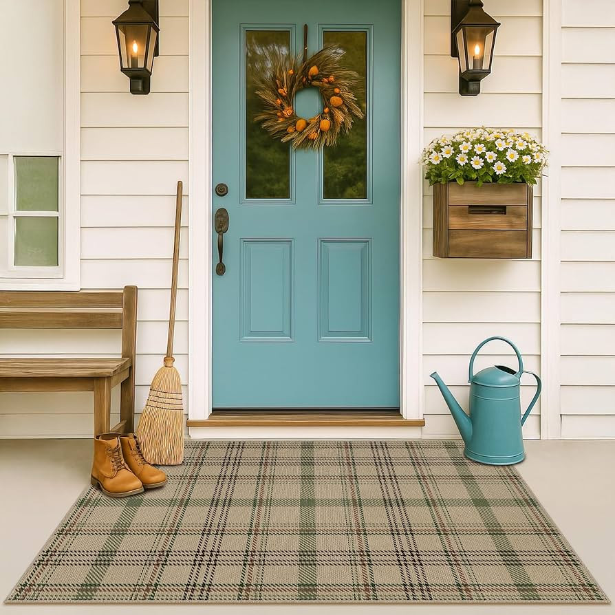 3 x 5 Area Rug Indoor Door Mat - Large Entryway Rug, Non Slip Farmhouse Decor for Bedroom Bedside... | Amazon (US)