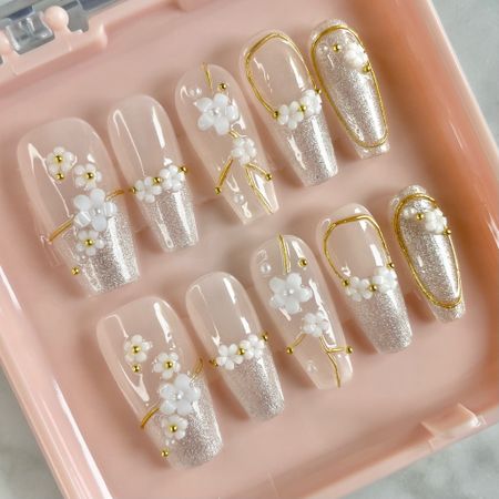 Wedding nails, coquette nails, press on nails

#LTKWedding #LTKFindsUnder50 #LTKBeauty