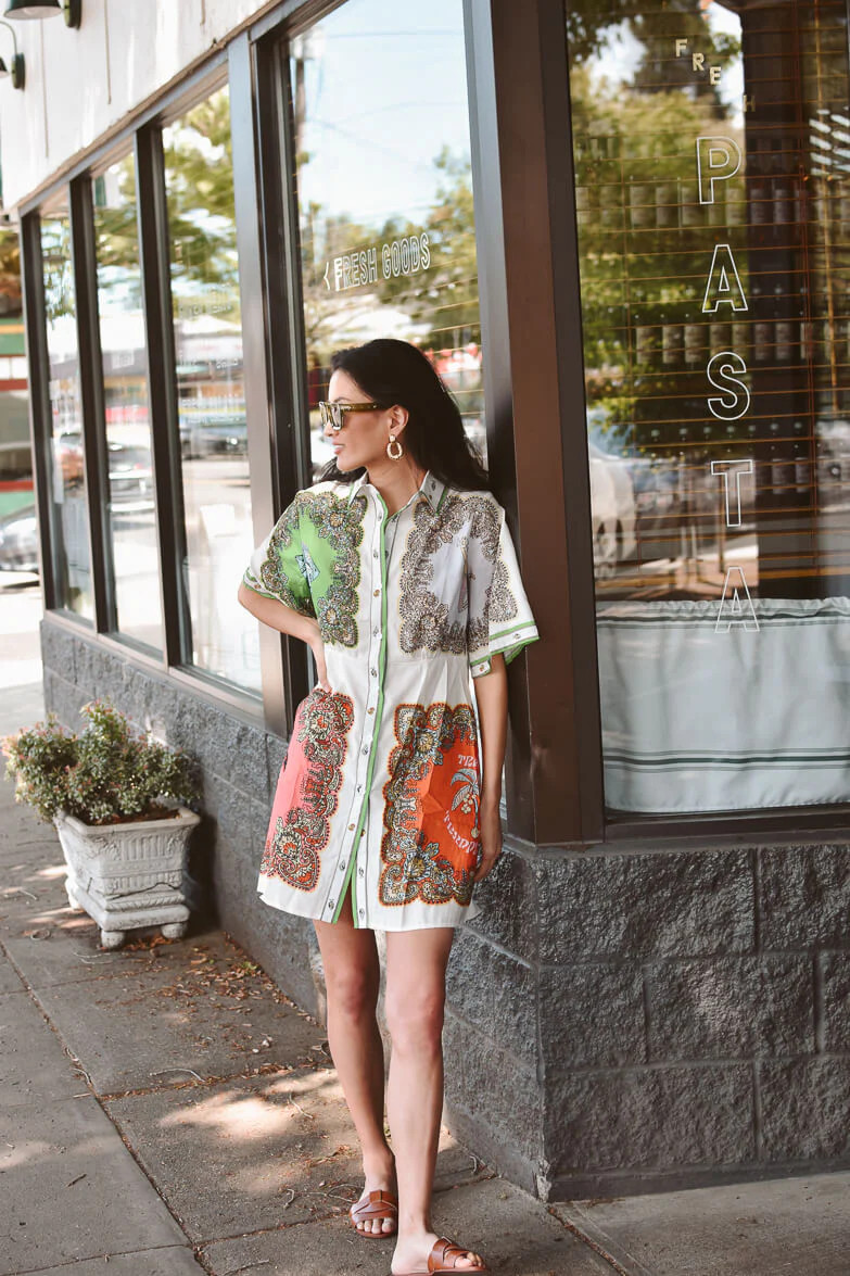 Porto Paisley Print Mini Dress | Confête