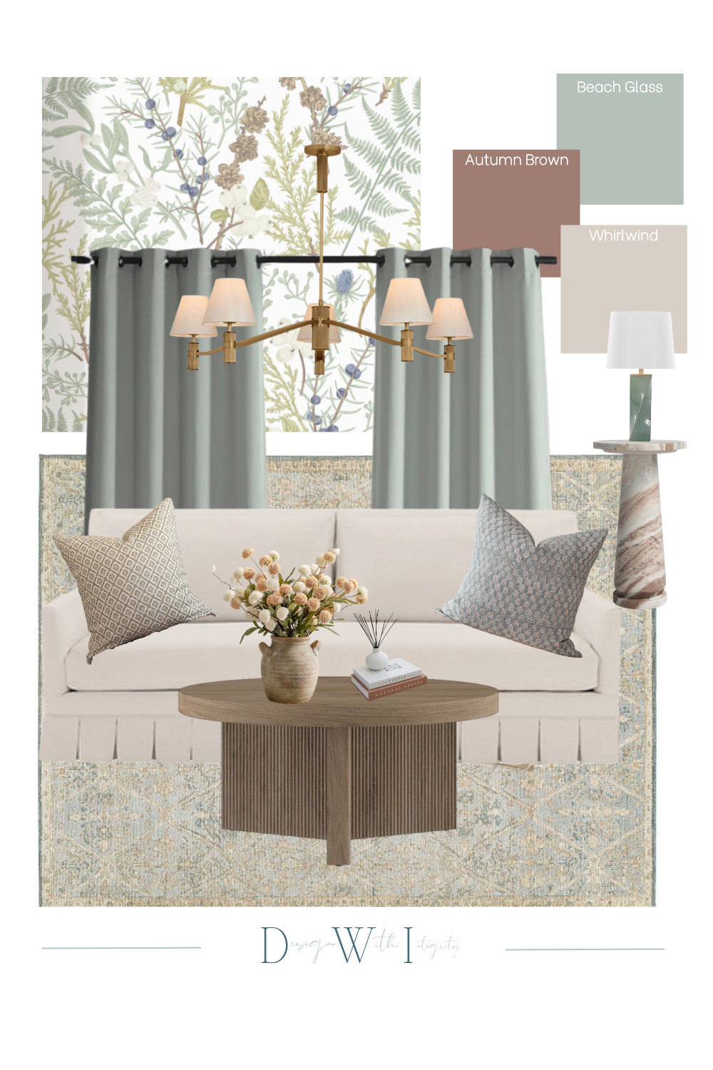 Nature-Inspired Living Room Mood Board | Soft Neutrals & Earthy Accents


This living room mood board brings together soft, earthy elegance and organic texture for a space that feels calm, inviting, and timeless. A botanical wallpaper sets the tone, pulling in muted tones of Beach Glass, Autumn Brown, and Whirlwind. The tailored sofa with a classic skirted detail pairs beautifully with textural pillows, a fluted wood coffee table, and a marble pedestal side table. Finished with light sage curtains, a soft vintage-style rug, and a brass chandelier, this look is perfect for anyone craving a cozy and collected living space that feels grounded in nature.

Pin this soft and serene look or shop it now on LTK for your next living room refresh!


#LivingRoomMoodBoard #LivingRoomRemodel #NeutralLivingRoom #EarthToneDecor #BotanicalWallpaper #LTKHome #InteriorDesignInspo #LivingRoomStyle #CalmInteriors #SoftColorPalette #ModernTraditional #LivingRoomGoals #NatureInspiredDecor #MutedTones #WarmMinimalism #TimelessInteriors #DecorWithDepth #LivingRoomRefresh #DesignWithIntegrity #CozyChicInteriors 

 #LTKHome