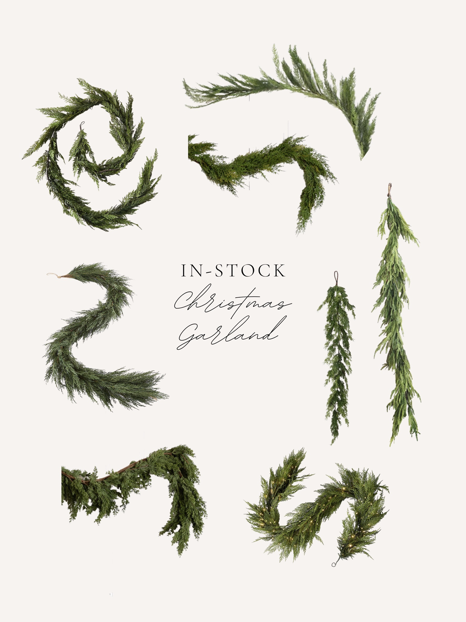 in stock christmas garland / garland decor / garland essentials / christmas decor / christmas style / christmas finds / garland for your home / fireplace garland / stair railing garland / table garland 

#LTKhome #LTKSeasonal #LTKHoliday