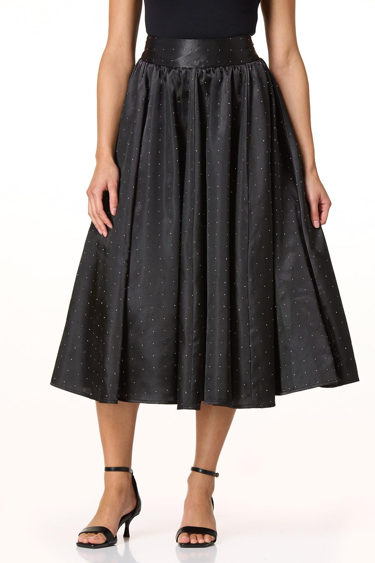 Solid Satin Midi Skirt | Cato Fashions