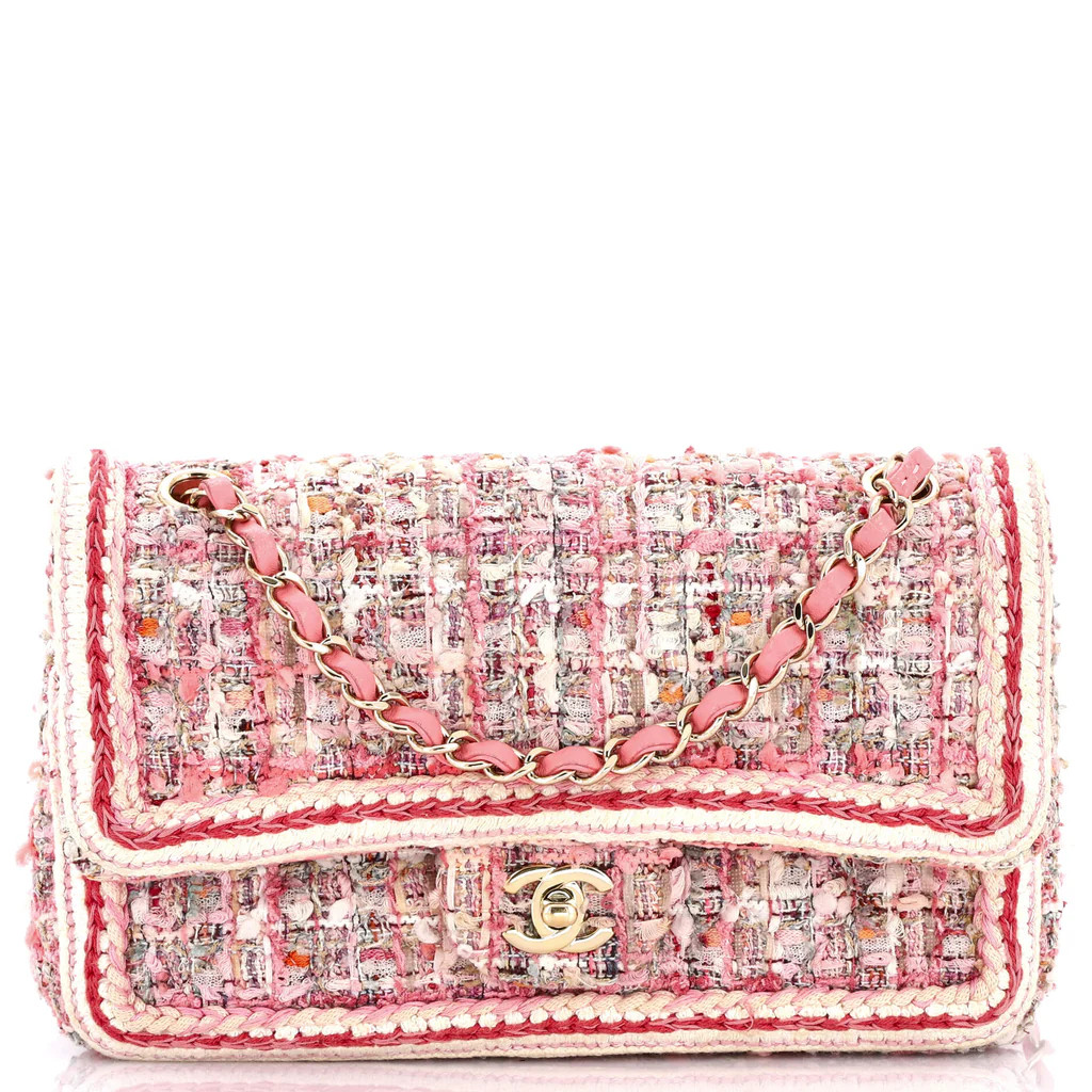 Classic Double Flap Bag Braided Quilted Tweed Medium | Rebag