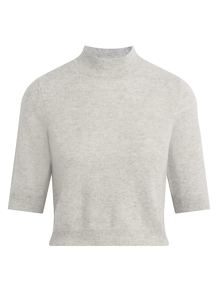 Women's The Bonnie Cashmere Mock Turtleneck Sweater - Light Heather Grey - Size Large | Saks Fifth Avenue