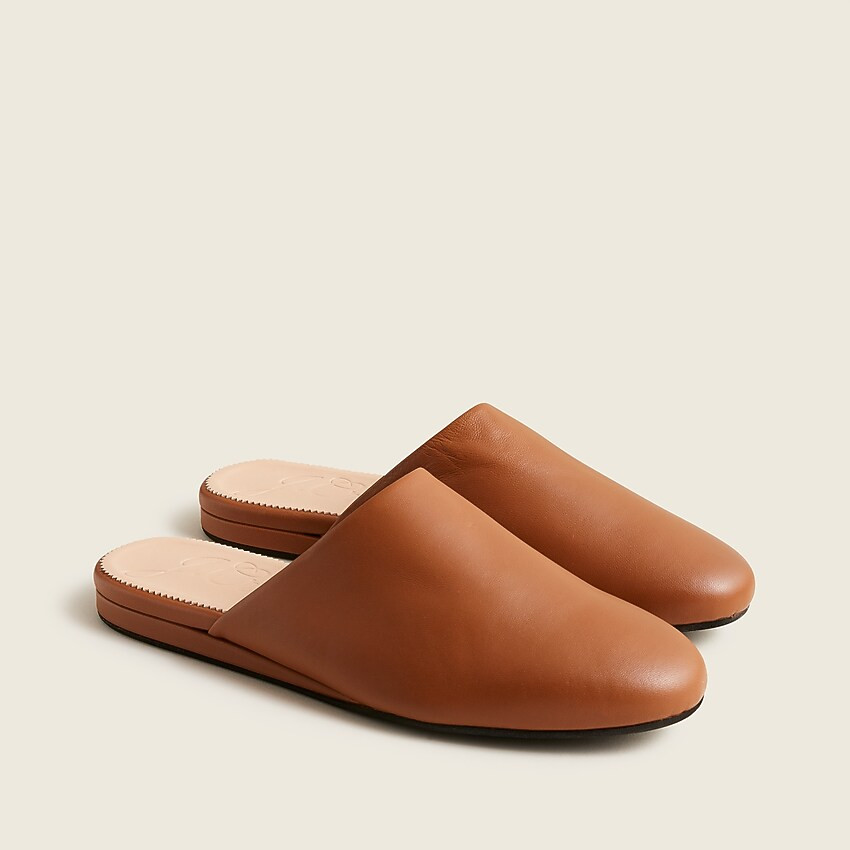 Slip-on mules in leather | J. Crew US