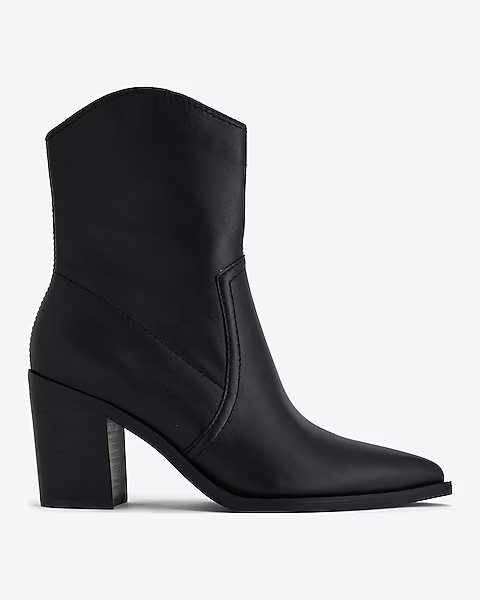 Leather Pointed Toe Ankle Boots | Express