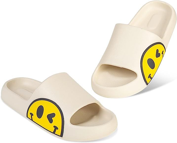 Uonesone Womens Slides,Pillow Slippers Sandals for Men,Unisex Non slip Quick Dry Shower Shoes Ind... | Amazon (US)
