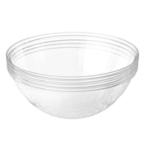 Prestee Clear Plastic Serving Bowls, 150 Oz 4 Pack - Round Large Disposable Bowls, Punch Bowl, Party, Chip Bowl Containers - Candy, Salads, Parties, and Serving Food - Large Salad Dish for Eating | Amazon (US)