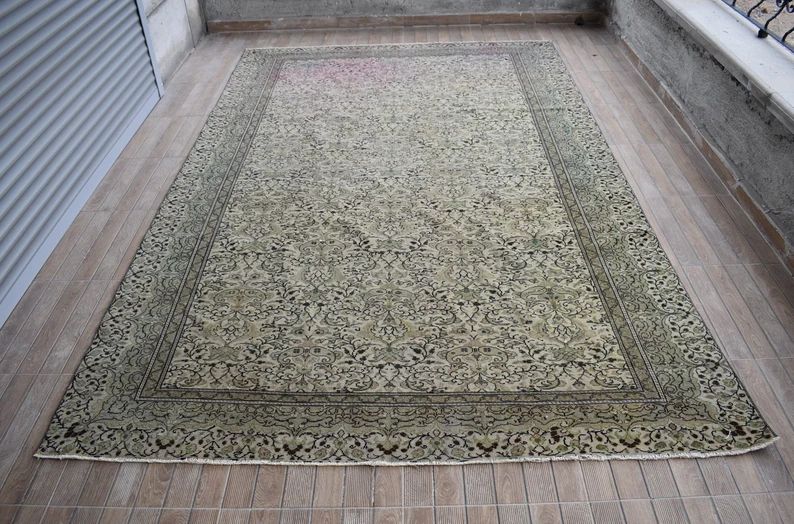 turkish rug, vintage rug, oversize rug, areaa rug Free Shipping 6.4 x 10.1 ft boho decor rug, tri... | Etsy (US)