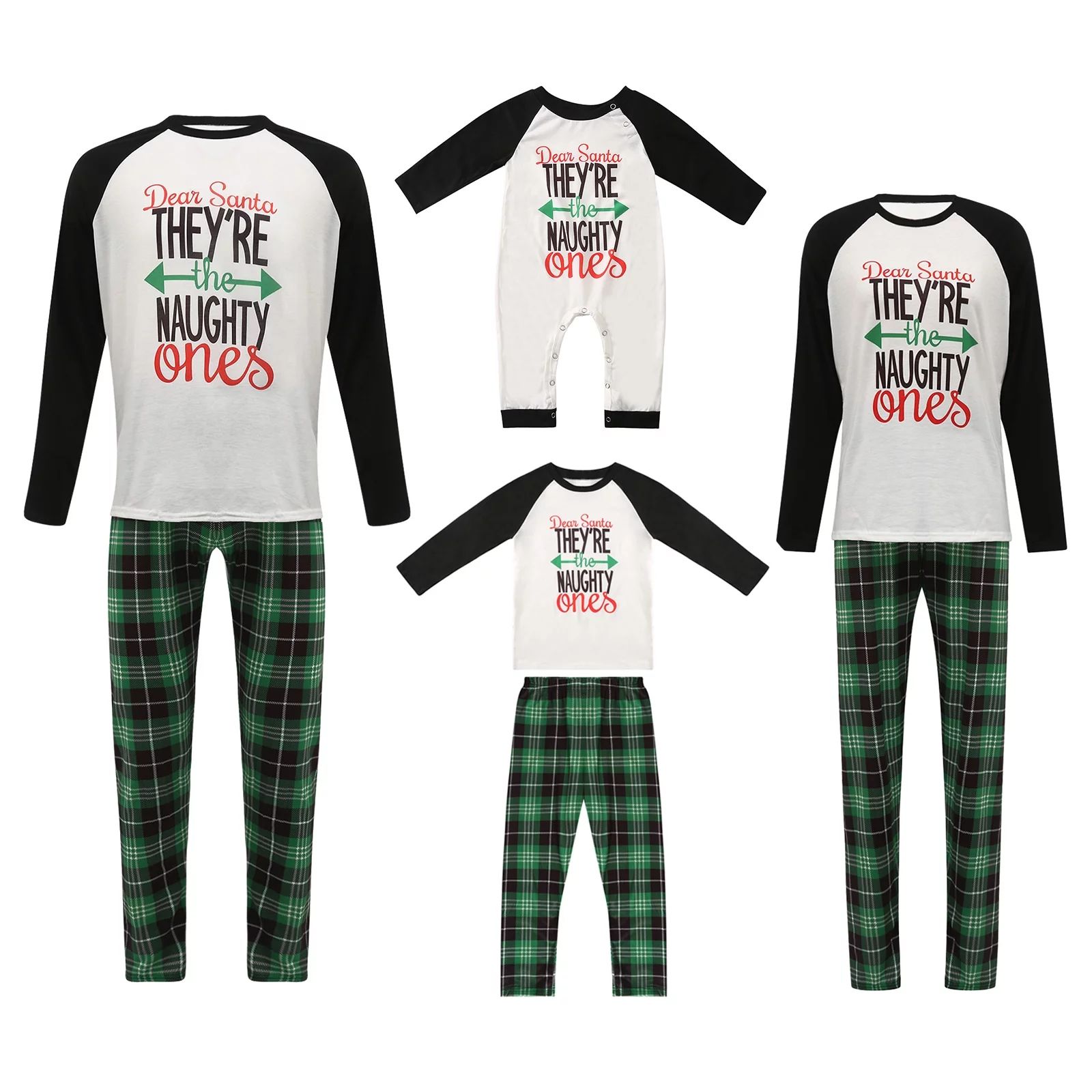 JBEELATE Family Matching Christmas Pajamas for Adults, Teens and Baby Holiday Parent-Child Outfit... | Walmart (US)